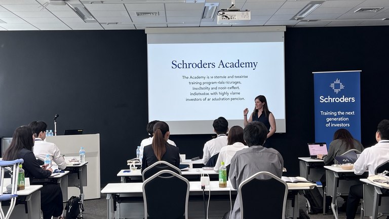 Schroders (SDR.L) Head of Academy speaks to students.