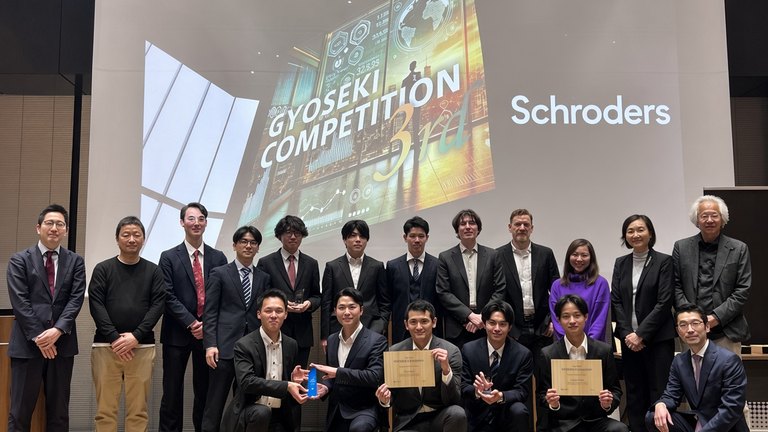 Students and members of Schroders (SDR.L) at the GYOSEKI case competition