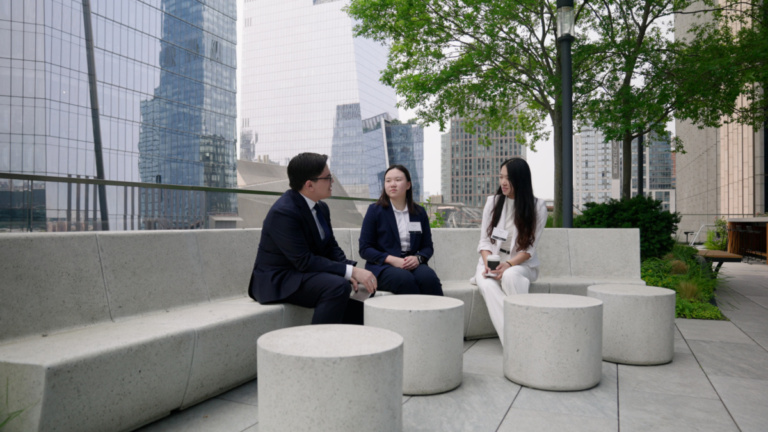 Schroders (SDR.L) interns sitting outside